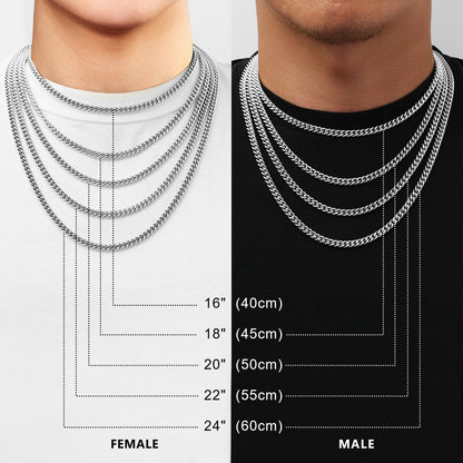 USA Real 18K Gold Filled Chain Jewelry Gifts Stainless Steel 5mm Solid Diamond-Cut Miami Cuban Link Curb Necklace for Men Women
