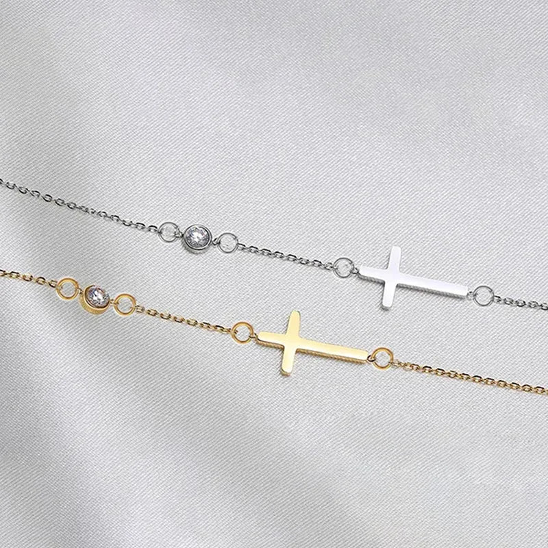 White Gold Cross Pendant Necklace with Engraved Prayer Christian Religious Jewelry Gold Plated for Everyday Wear Unisex