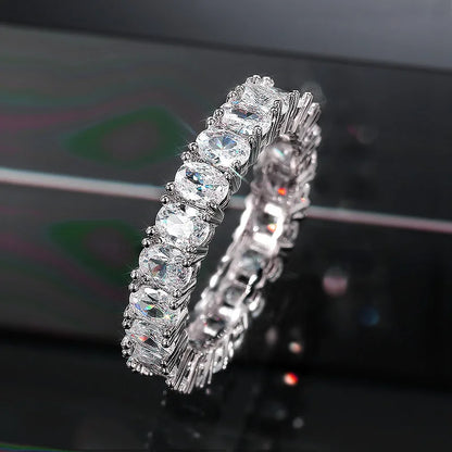 B2828 White Gold Diamond Ring Emerald Cut Natural D Color Classic Engagement Women's Jewelry