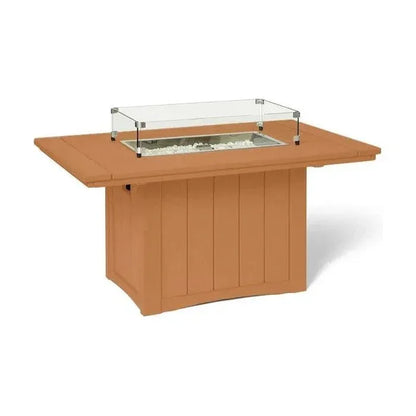 HDPE Poly Wood Rectangular Fire Table USA Made