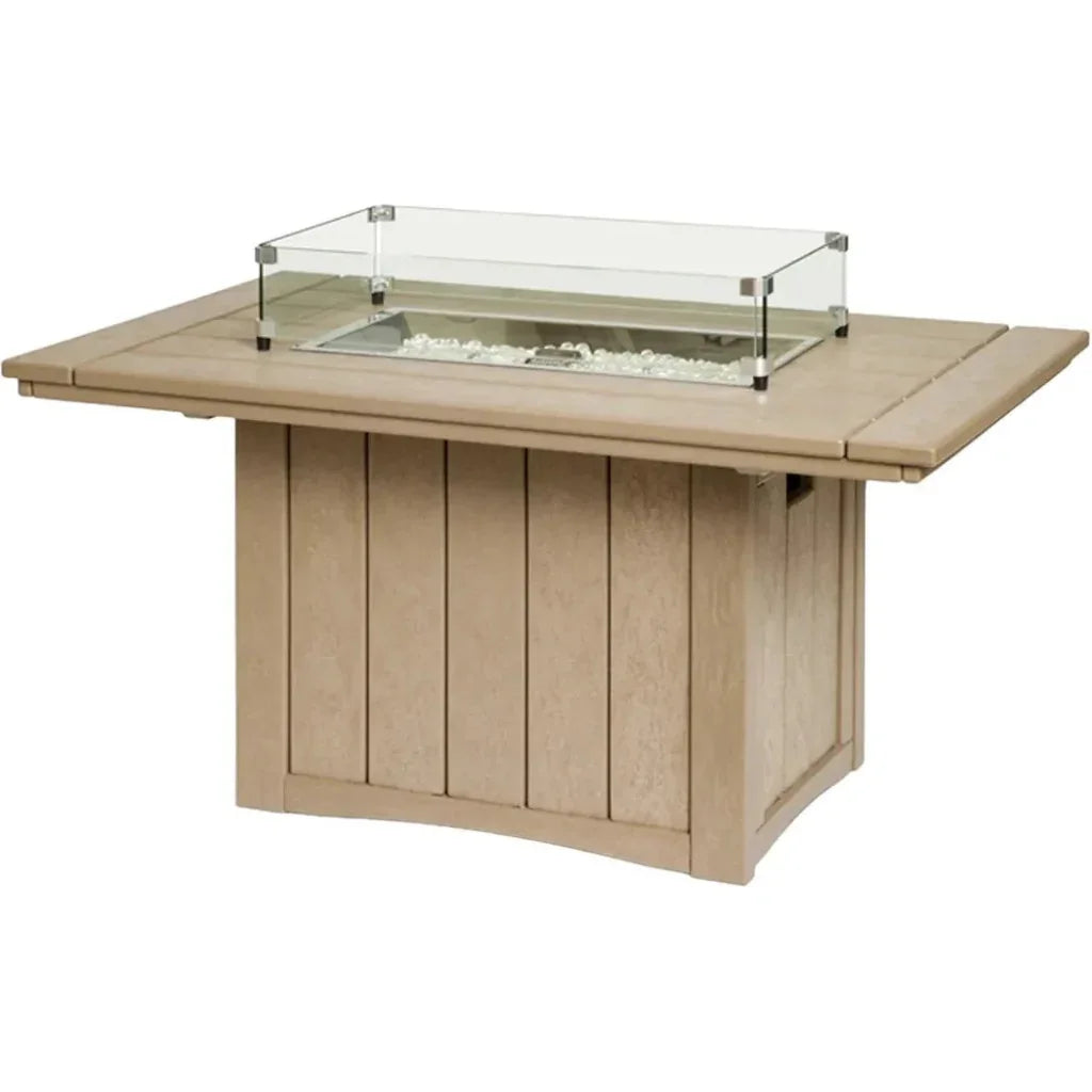 HDPE Poly Wood Rectangular Fire Table USA Made