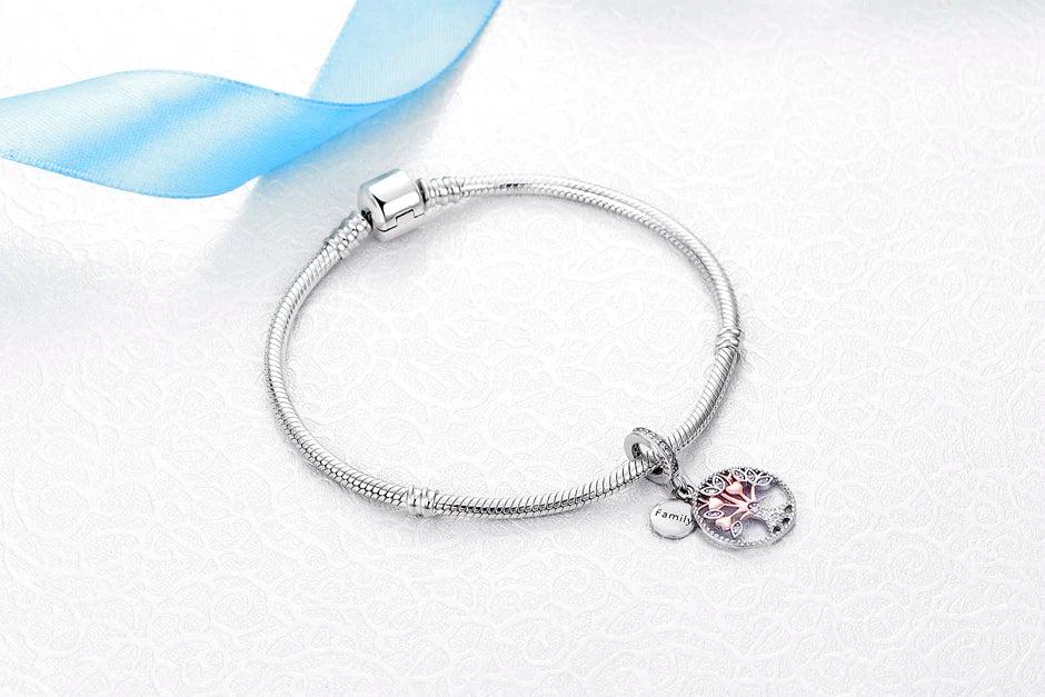 925 Sterling Silver Beads Charms Rose Gold For Jewelry Making Tree Of Life Pendant Charm Fit Brand Bracelets Necklaces