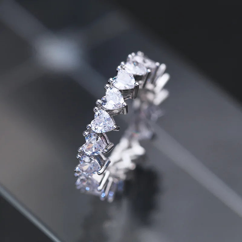 B2828 White Gold Diamond Ring Emerald Cut Natural D Color Classic Engagement Women's Jewelry