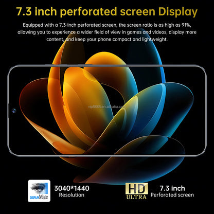 Real High Quality X7 Pro 16+1TB Smartphone Hot Selling 7.3 Inch Big Screen Cheap Android 14 Cellphones Smart Phones