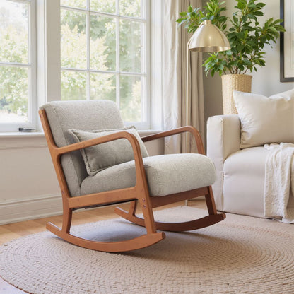Hady Textured Fabric Rocking Chair