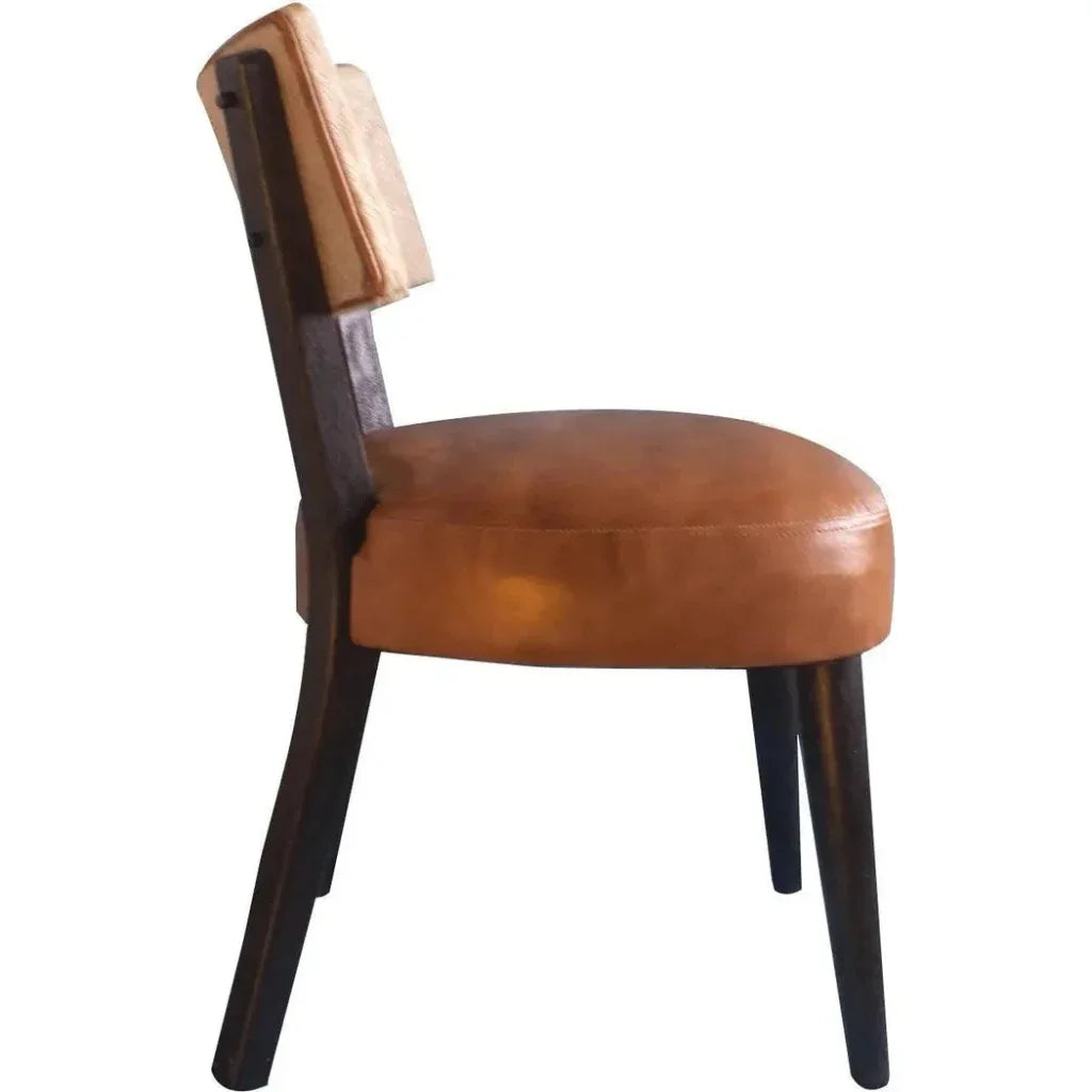Hair on Hide & Leather Dining Chair Biscayne