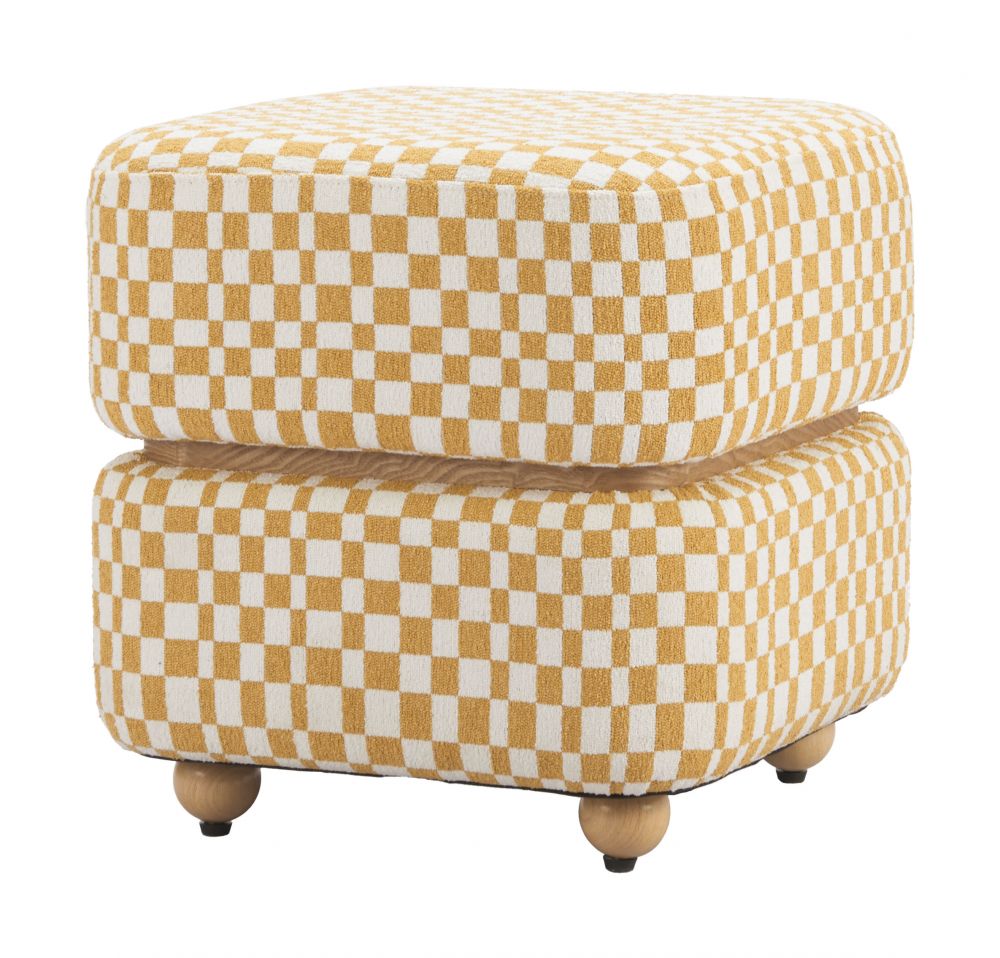 Haki Multicolor Fabric Ottoman