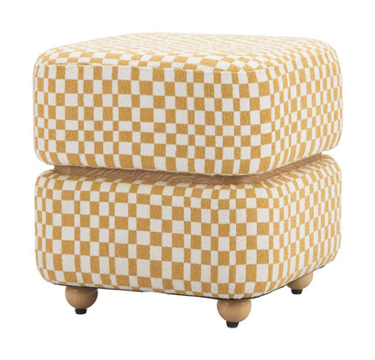 Haki Multicolor Fabric Ottoman