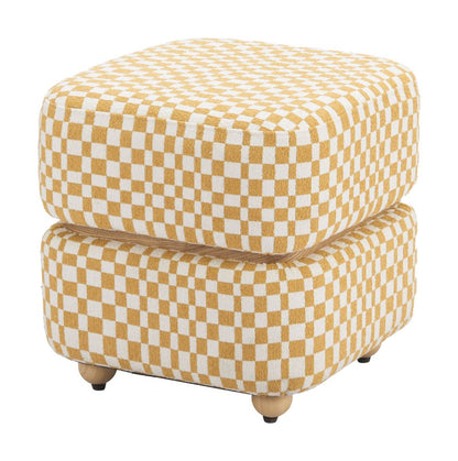 Haki Multicolor Fabric Ottoman