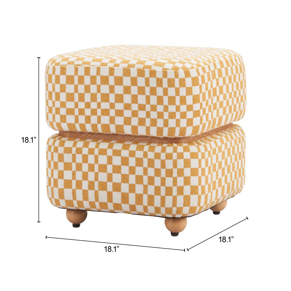 Haki Multicolor Fabric Ottoman