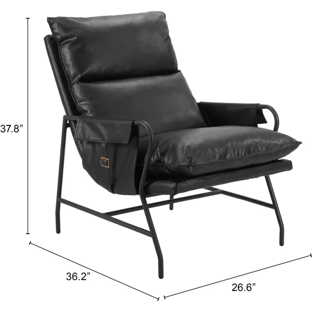 Halaus Steel Black Accent Arm Chair