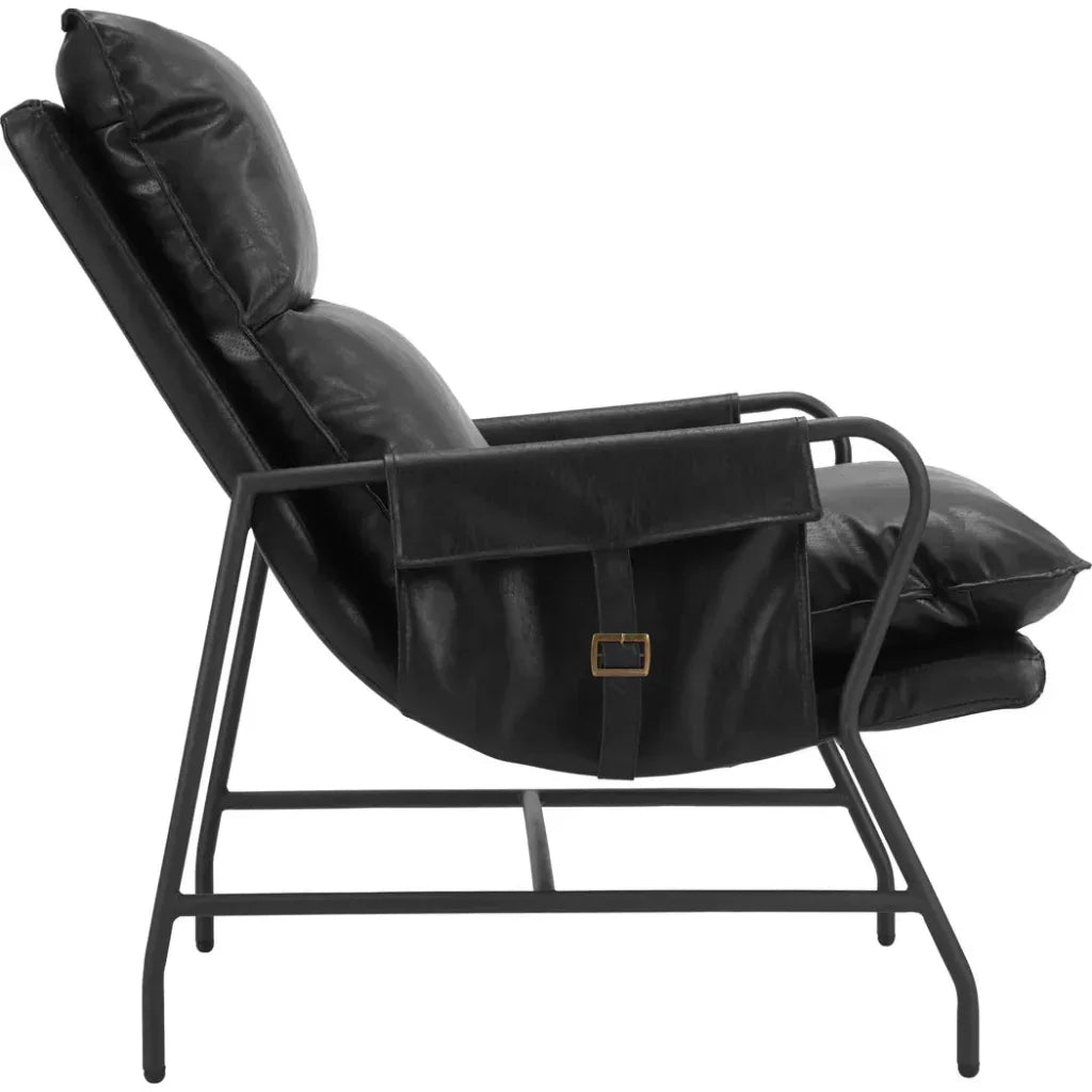 Halaus Steel Black Accent Arm Chair