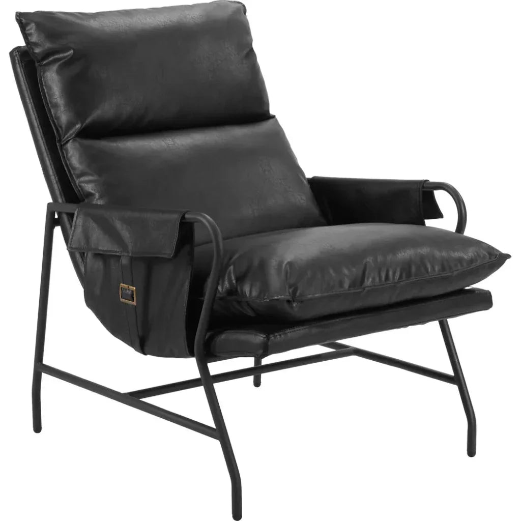 Halaus Steel Black Accent Arm Chair