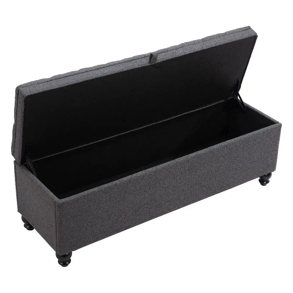 Halifax Gravel Gray Storage Bench