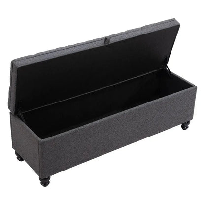 Halifax Gravel Gray Storage Bench