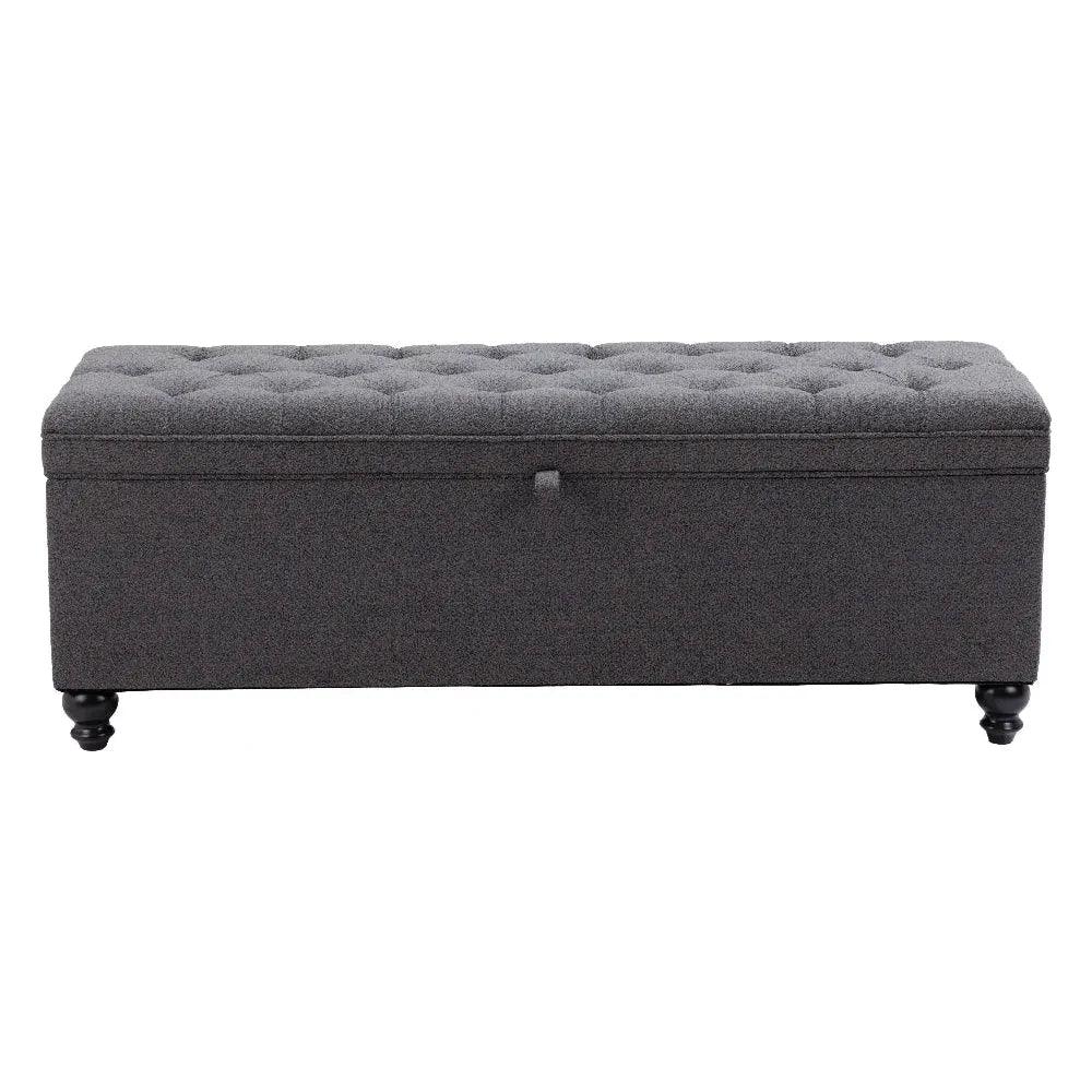 Halifax Gravel Gray Storage Bench