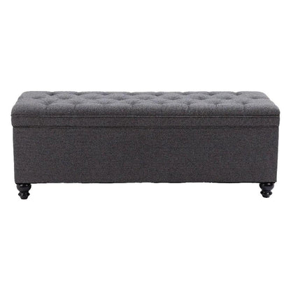 Halifax Gravel Gray Storage Bench