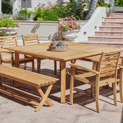 Hamilton Teak Patio Square Dining Set 7PC