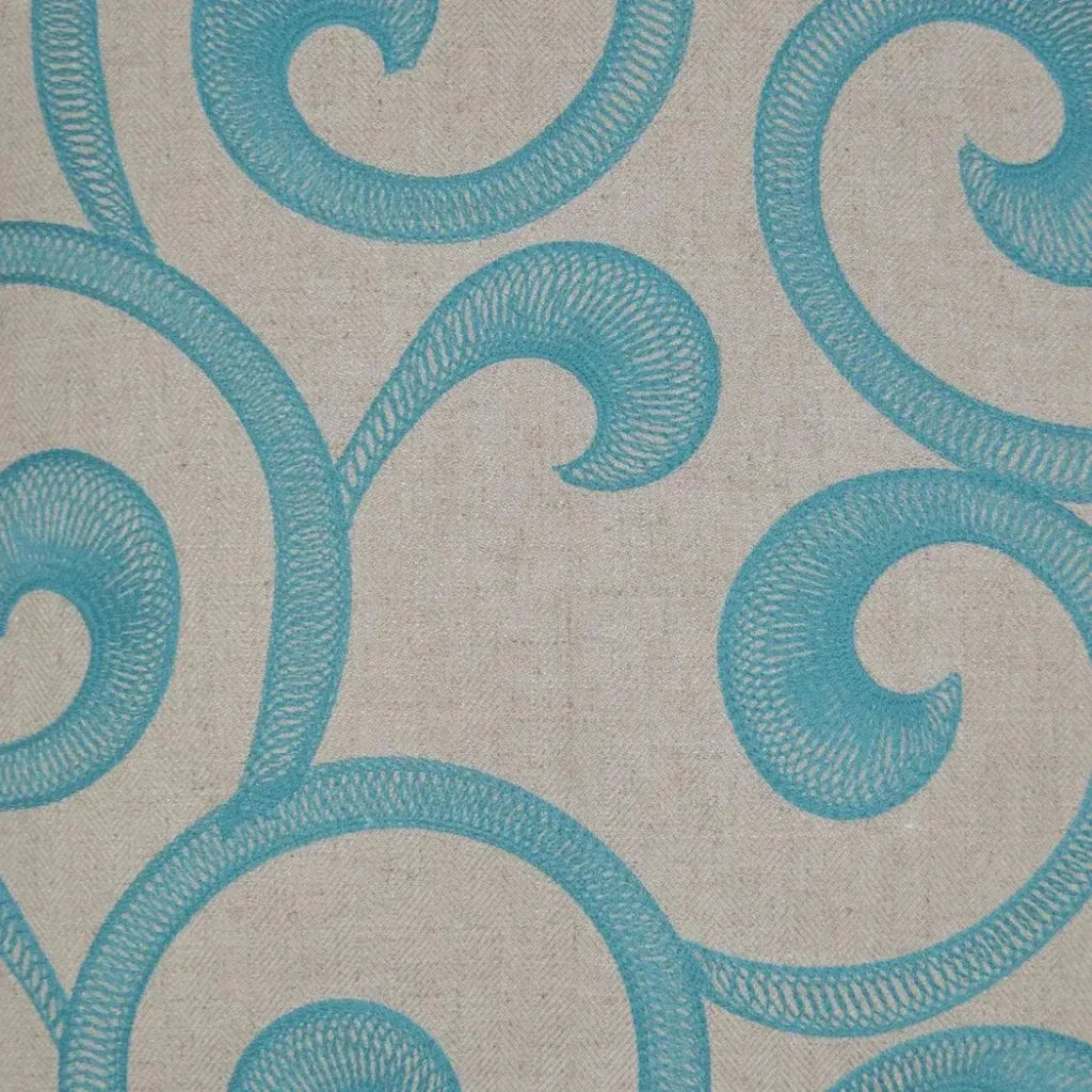 Hampton Scroll Blue Throw Pillow With Insert