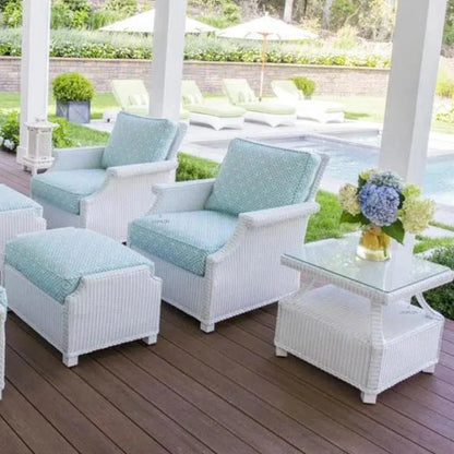 Hamptons 37" Square Outdoor Cocktail Table Glass