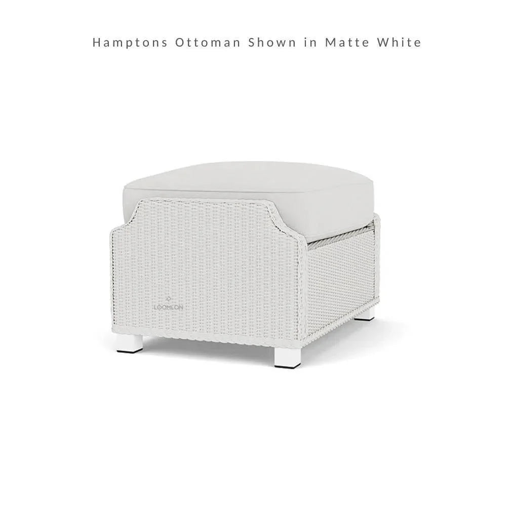 Hamptons Outdoor Furniture Wicker Large Ottoman