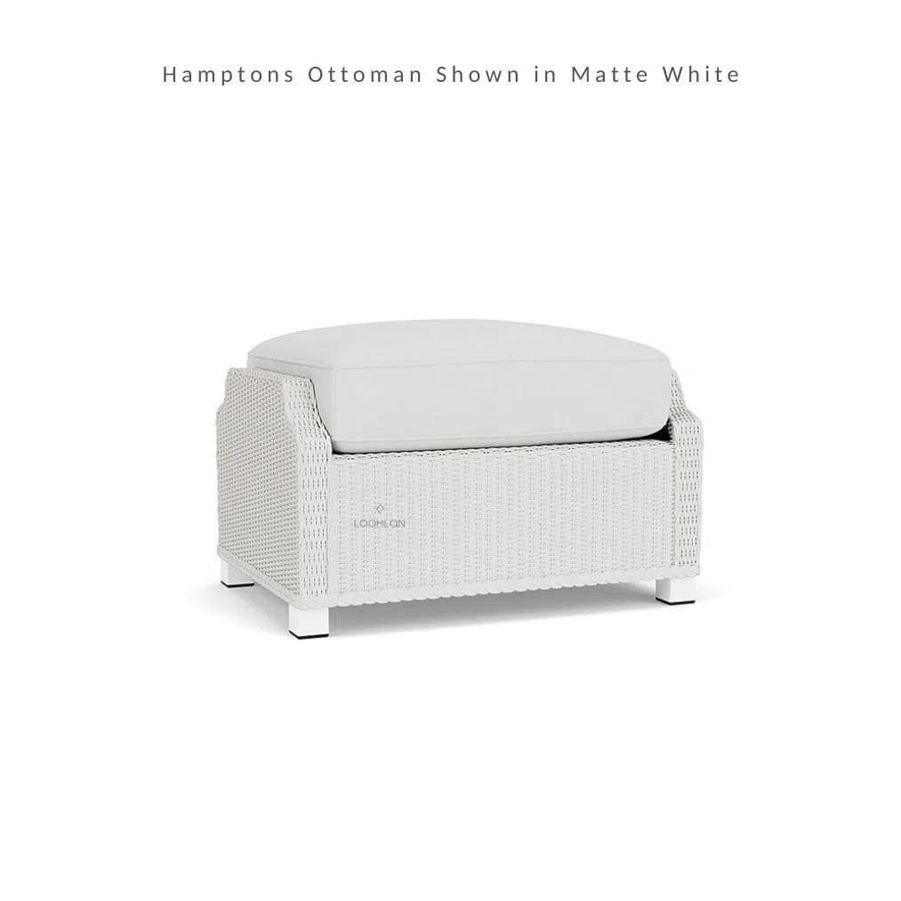 Hamptons Outdoor Wicker Lounge Chair with Ottoman Set