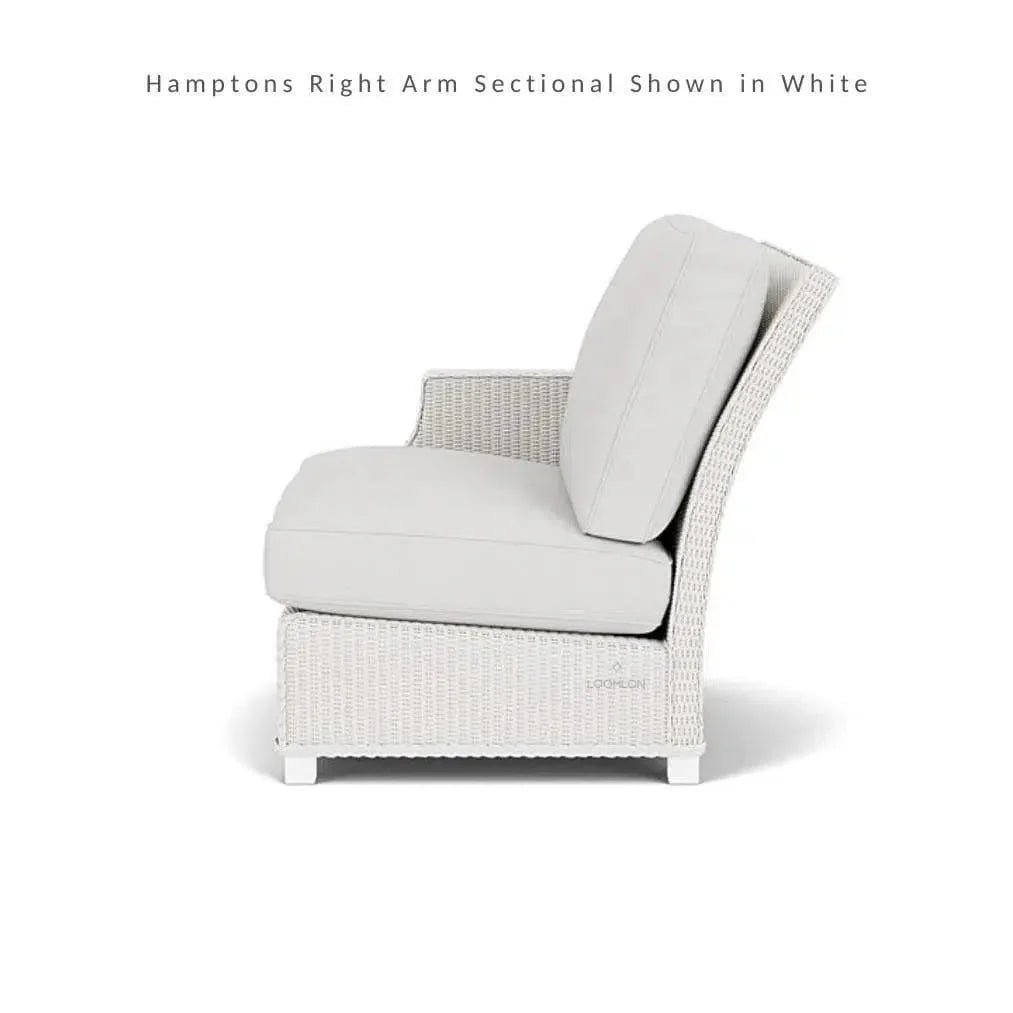 Hamptons Outdoor Wicker L-Shaped Sectional with Side Table