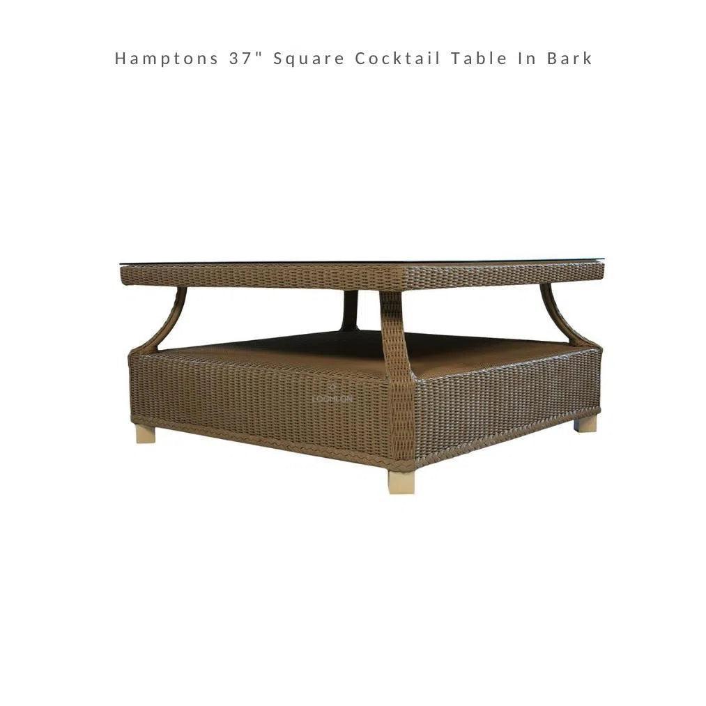 Hamptons Outdoor Wicker L-Shaped Sectional With Table