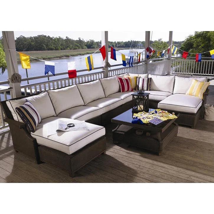 Hamptons Outdoor Wicker Sectional with Coffee Table Set