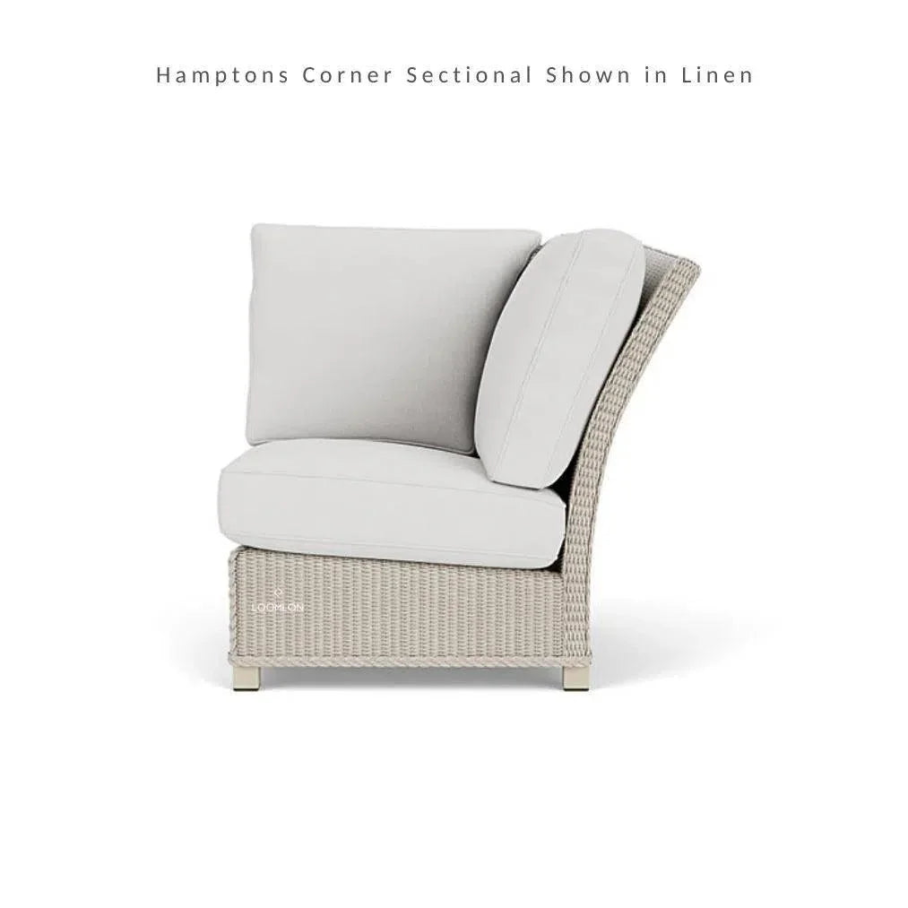 Hamptons Outdoor Wicker Sectional with Coffee Table Set