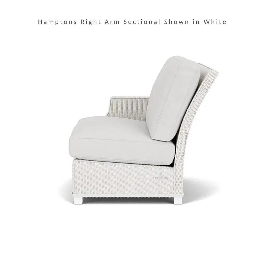 Hamptons Outdoor Wicker Sectional Sofa with Lounge Chair Set