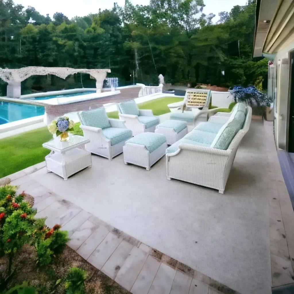 Hamptons Outdoor Wicker Sofa with Lounge Chair Set