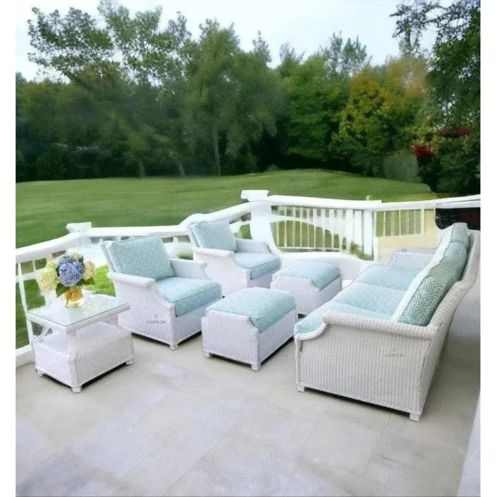 Hamptons Outdoor Wicker Sofa with Lounge Chair Set