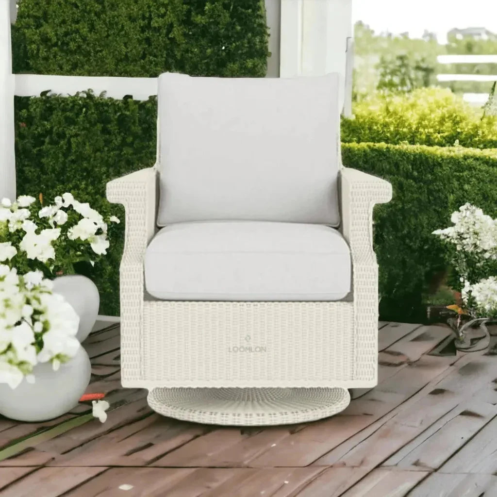 Hamptons Outdoor Wicker Swivel Rocker Lounge Chair