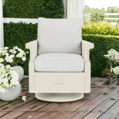 Hamptons Outdoor Wicker Swivel Rocker Lounge Chair