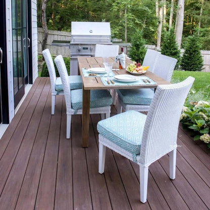 Hamptons Teak Extendable Dining Table With Chair Set 7PC
