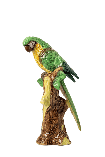 Hand-Painted Ceramic Parrot Sculpture