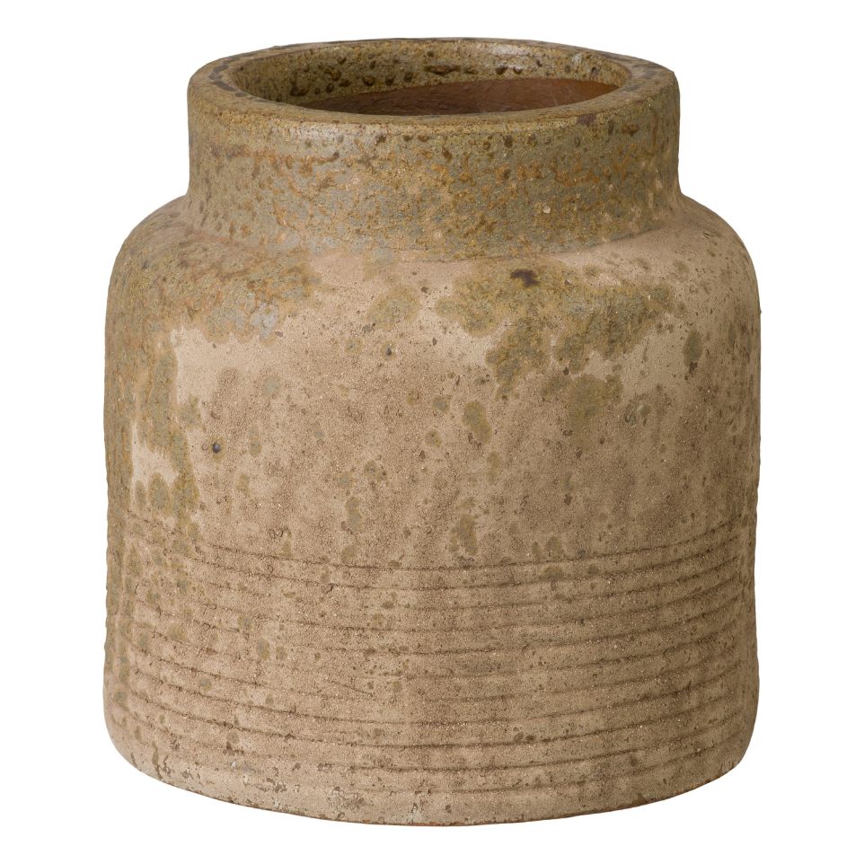 Hastings Antique Amber Ceramic Outdoor Planter