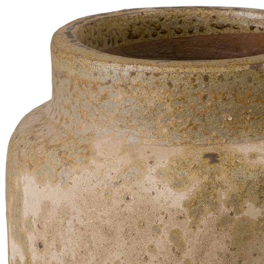 Hastings Antique Amber Ceramic Outdoor Planter