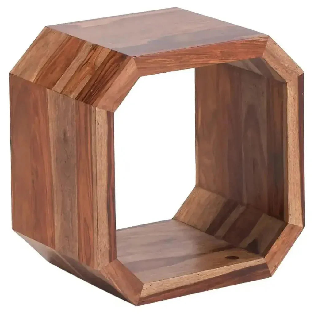 Haveril Wooden Geomatric Side Table