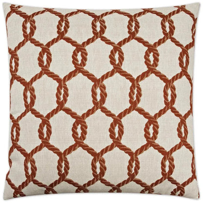 Hawser Red Throw Pillow With Insert