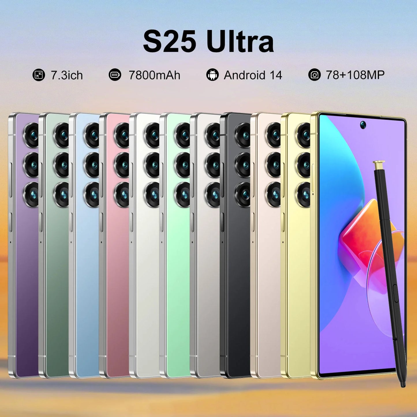 Sell at the Lowest Price Factory Price S26 Ultra Smartphone 8GB+256GB Unlocked Dual Card 7.3 Inches Screen Mobile Phones