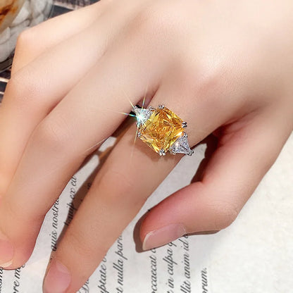F1539 Luxury Topaz Pendant Necklace Claw Setting Unisex Fine Jewelry