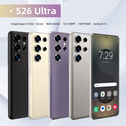 Sell Well Very Friendly Factory Price S26 Ultra Smartphone 8GB+256GB Unlocked Dual Card 7.3 Inches Screen Mobile Phones