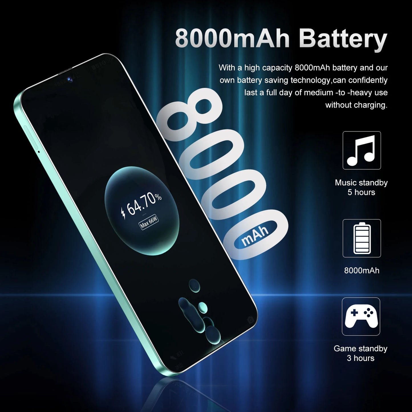Newly Designed 30 5G Smartphone Large HD Screen 16GB +1TB Dual Card Dual Standby Decacore CPU Phones Mobile Android Gaming