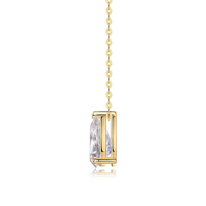 New Women's Trendy 925 Silver Overlapping Necklace Winter Water Drop Pear Moissanite Pendant Gold Plating Jewelry Necklace