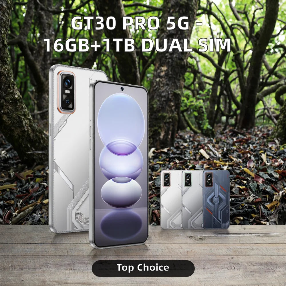2025 Original GT30 Pro 5G Smartphone 16GB+1TB 7.3 Inch Deca Core 108MP LED 4K Android Mobile Phones Unlocked Dual SIM