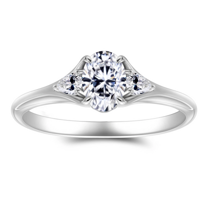 1CT White D VVS Moissanite Ring 925 Sterling Silver 18k White Gold Plated Moissanite Diamond Ring  for Women Anniversary Gift