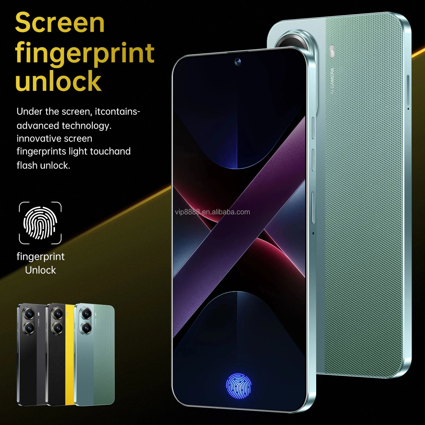 Real High Quality X7 Pro 16+1TB Smartphone Hot Selling 7.3 Inch Big Screen Cheap Android 14 Cellphones Smart Phones