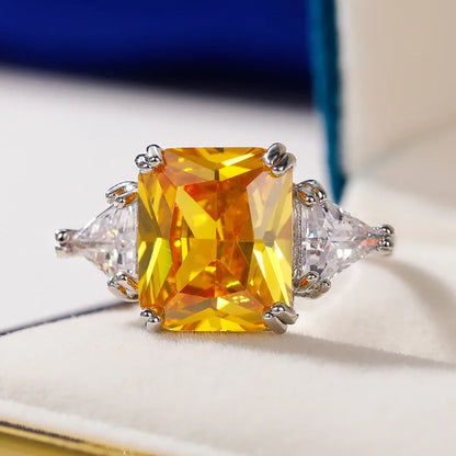 F1539 Luxury Topaz Pendant Necklace Claw Setting Unisex Fine Jewelry